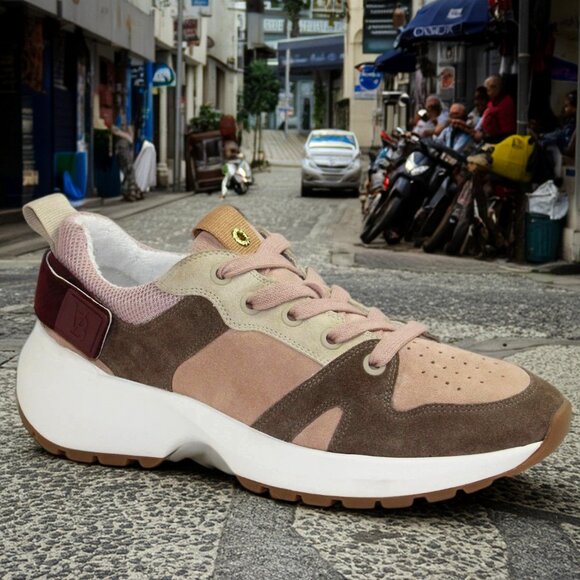 Veronica Beard Shoes - Veronica Beard Original Prototype Grey Mink Rose Dust Suede Lace-Up Sneaker SZ 6